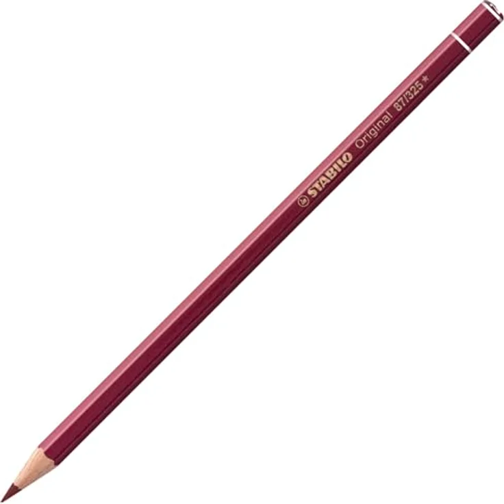 STABILO Buntstift STABILO Original, karminrot dunkel, dünne bruchsichere Mine für haarfeine Linien, wischfest, 175 mm, sechskantig – Bild 1