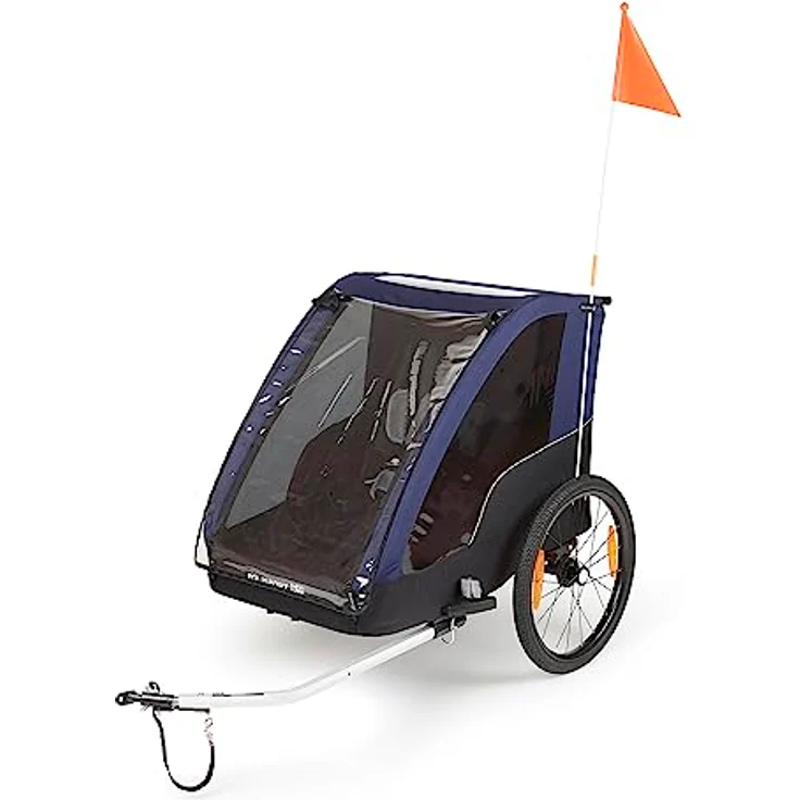 Polisport Fahrradkinderanhänger Trailer + Stroller 75102120, 2-in-1 mit Buggyfunktion, faltbar, für 1-2 Kinder, Sicherheitsmerkmale und Wasserabweisendes Gewebe – Bild 3