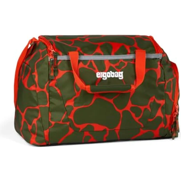 Ergobag Sporttasche 40 cm, Kindersporttasche aus 100% PET in Oliv, FeuerspeiBär Design – Bild 4
