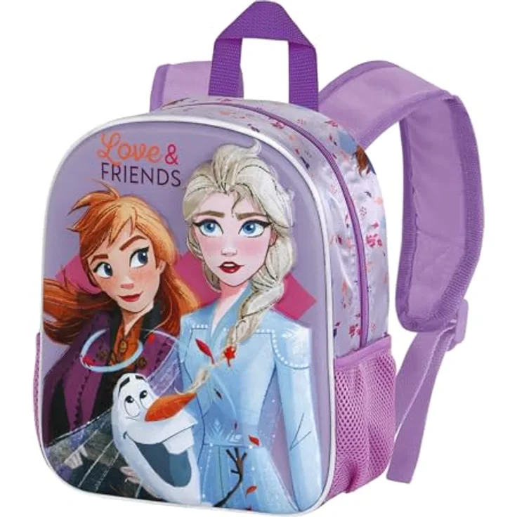 Disney Die Eiskönigin 2 (Frozen 2) Friends-Kleiner 3D Rucksack, Fuchsia, 26 x 31 cm, Kapazität 8,5 L