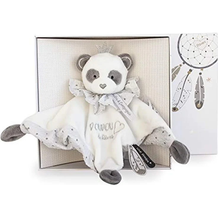 Doudou et Compagnie DC3536 ATTRAP-Reve - Panda-Bettdecke, grau - Plüsch in Geschenkbox, perfektes unisex Geschenk – Bild 4