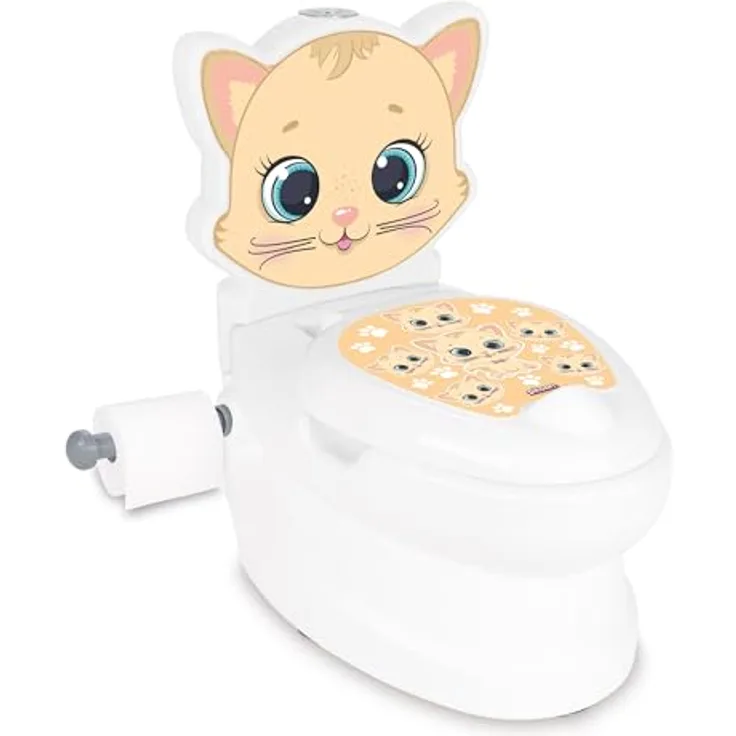 Lemodo Töpfchen für Kinder ab 2 Jahre | Kindertoilette weiß mit Motiv | Kinderklo mit Spülgeräusch | Babytopf mit Stauraum | Realitätsnahes Kinder Töpfchen