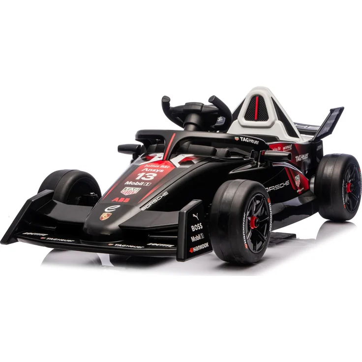 Sun Baby Elektro Kinderfahrzeug Porsche Bolide, 12V Akku Quad in Schwarz mit MP3 Fernbedienung und Motorbremse
