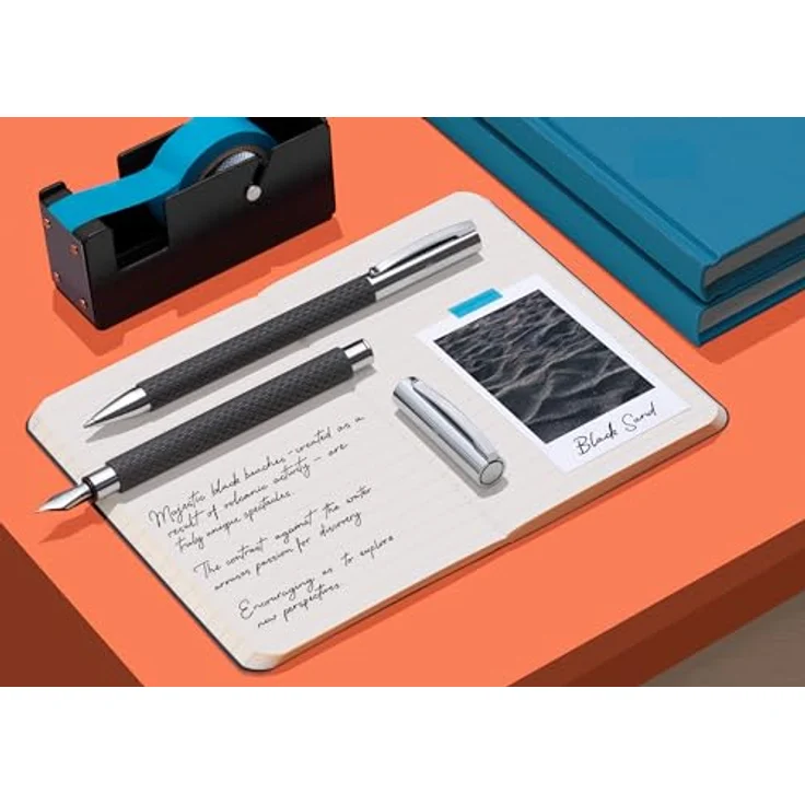 Faber-Castell Ambition Black Sand, Schreibstift mit Edelharz-Schaft und schwarzer Grossraummine, braun – Bild 5