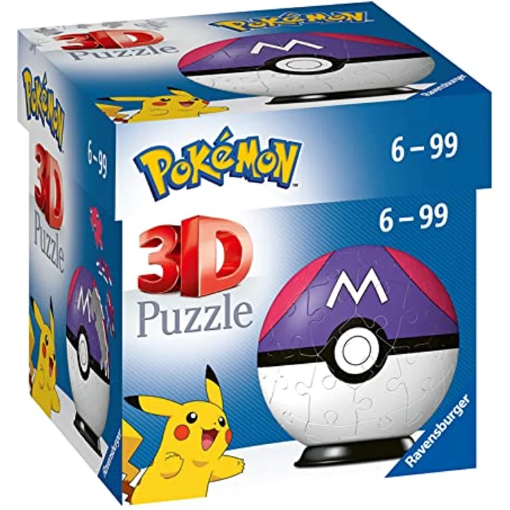 Ravensburger 3D Puzzle 11564 - Puzzle-Ball Pokémon Pokéballs - Meisterball - [EN] Master Ball - 54 Teile - für Pokémon Fans ab 6 Jahren – Bild 2