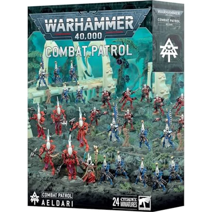Games Workshop Warhammer 40.000 Aeldari Combat Patrol, 24 Plastikminiaturen mit Spiritseer, Wraithblades und Dire Avengers – Bild 1