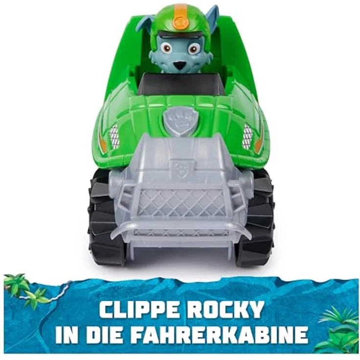 Spin Master Paw Patrol Jungle Pups, Spielzeug-Auto Rocky mit Schildkröten-Maul und stacheligem Schwanz, grün – Bild 5