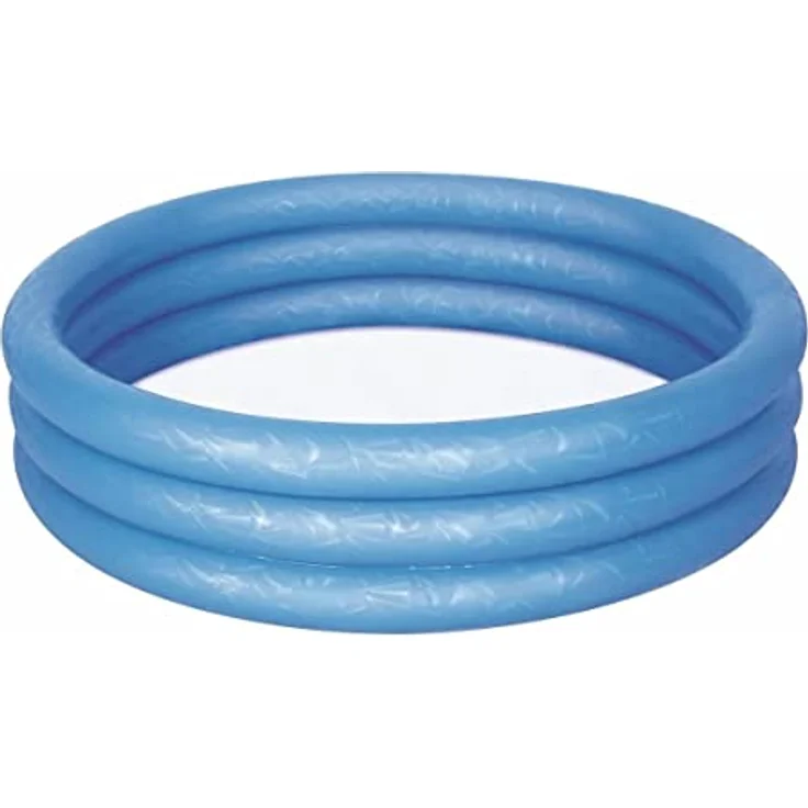 Bestway Planschbecken Kinderpool 3-Ring Embossing, 101 Liter, strapazierfähiges Vinyl, 102 x 102 x 25 cm, blau – Bild 1