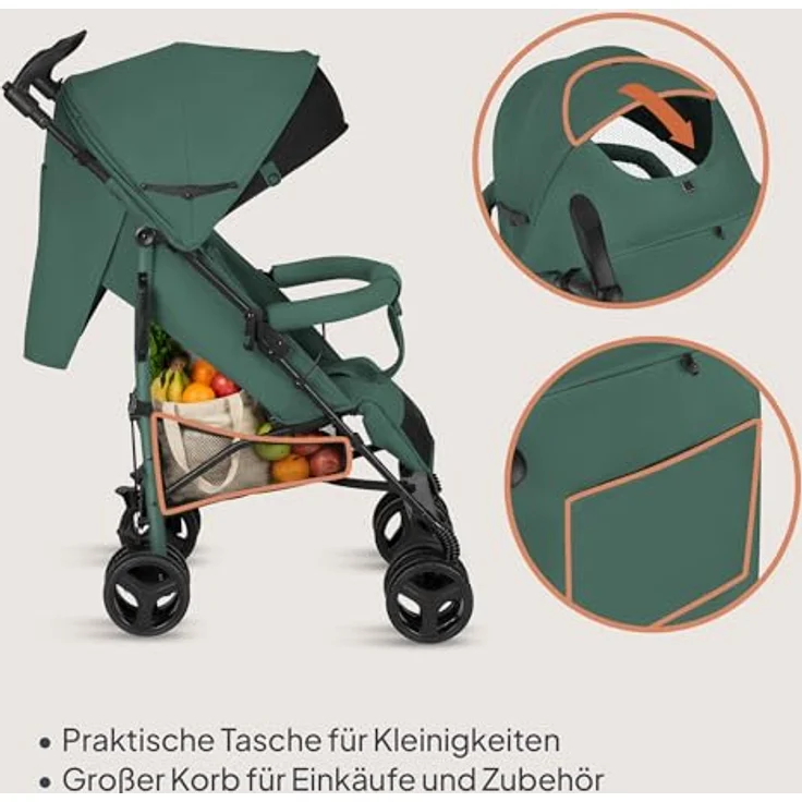 Lionelo Irma Buggy, leichter Kinderwagen für Kinder ab 6 Monaten, 7 kg, mit Liegeposition und 5-Punkt-Sicherheitsgurt – Bild 5