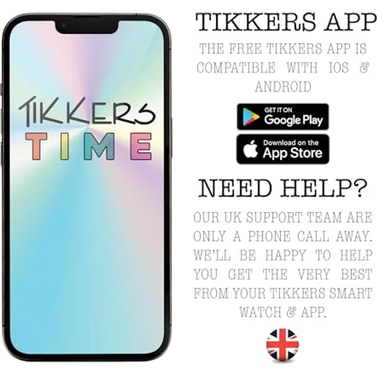 Tikkers Smart Series 13, Kinder-Smartwatch mit lila Silikonarmband, IP68 wasserdicht, Sport-Tracking, GPS und personalisierbaren Zifferblättern – Bild 4