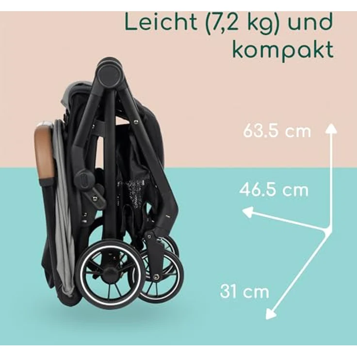 BEBE CONFORT Bebeconfort Sunlite, Kinderwagen Buggy, automatisch & kompakt zusammenklappbar, mit einer Hand verstellbar, Tinted Grey – Bild 5