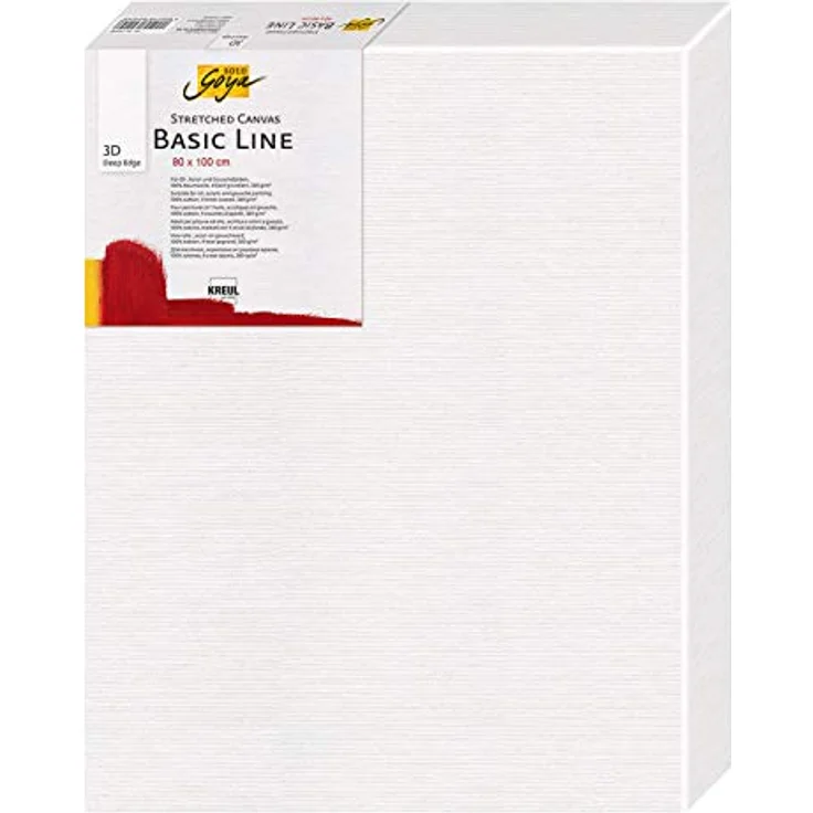 KREUL 648010 - Solo Goya 3D Stretched Canvas Basic Line, Keilrahmen 80 x 100 cm, extra tief ca. 3,8 cm, 100 % Baumwolle 4 fach grundiert, ideal für Öl-, Acryl- und Gouachefarben