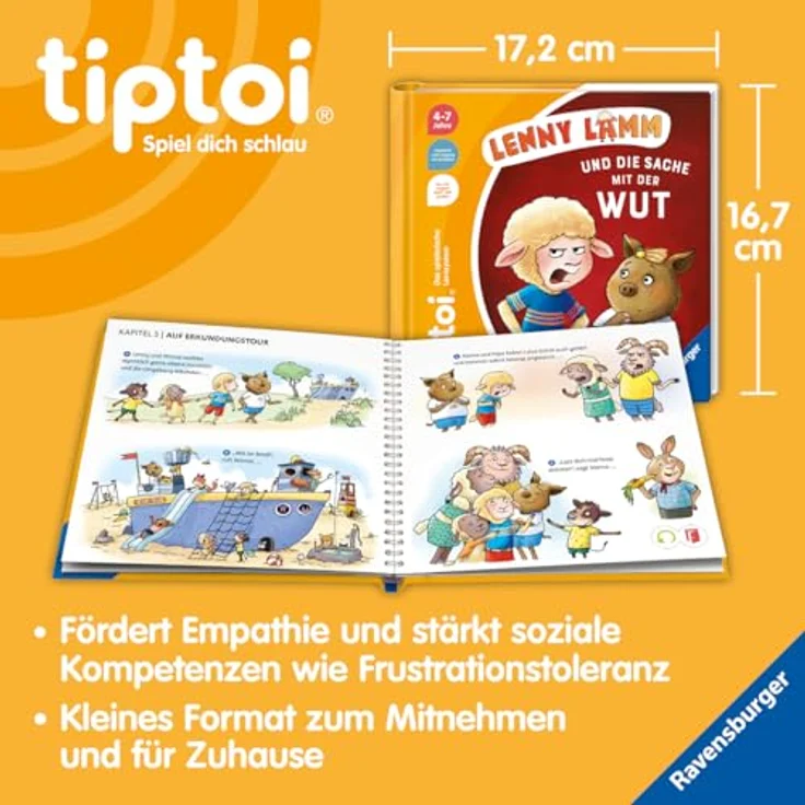 Ravensburger tiptoi® Buch - Lenny Lamm und die Sache mit der Wut, interaktive Erzählung über Emotionen für Kinder – Bild 5