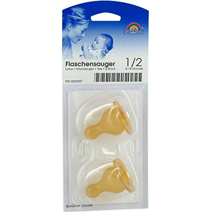 Baby-Frank Sauger Tee Kirsche, Latexsauger mit Ventil für Babys 0-18 Monate, 2er Pack – Bild 2