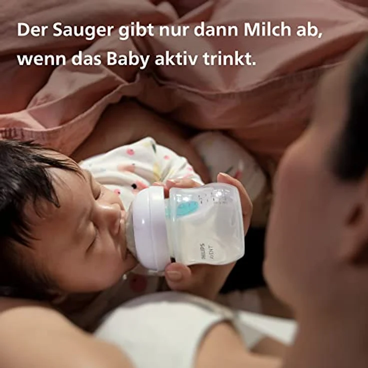 Philips Avent Babyflaschen mit AirFree Ventil, Geschenkset für Neugeborene – 4 Babyflaschen, ultra soft Schnuller und Flaschenbürste, Babys von 0–12 Monaten und älter (Modell SCD657/11) – Bild 6