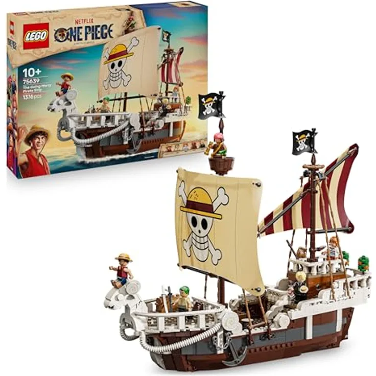 LEGO ONE PIECE Piratenschiff Flying Lamb (Going Merry) - Spielset mit 5 Minifiguren, inkl. Ruffy, Zoro & Nami, für Kinder ab 10 Jahren - 75639