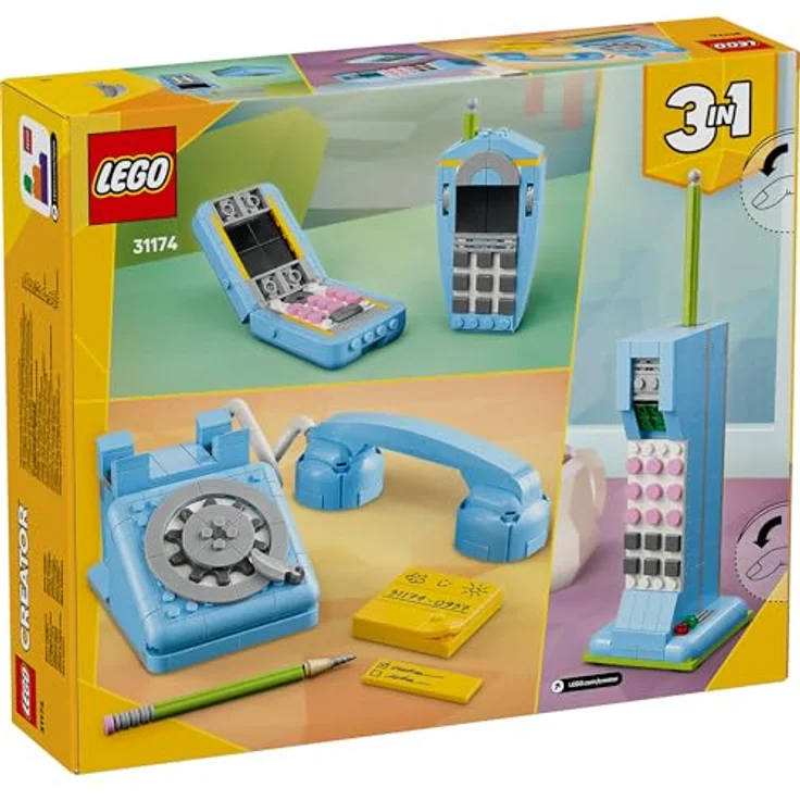 LEGO Creator 31174 Retro-Telefon, 3-in-1 Set mit 383 Teilen, nostalgisches Wählscheibentelefon aus den 1960ern – Bild 4