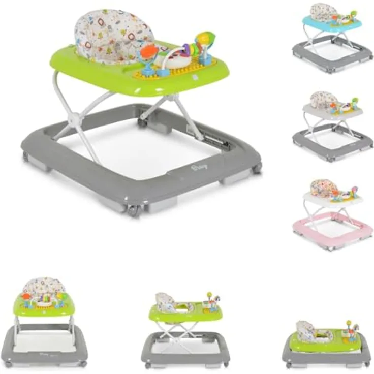 Moni Lauflernhilfe Bravy, klappbar mit Spielcenter, Musik und Silikon-Stopper, grün