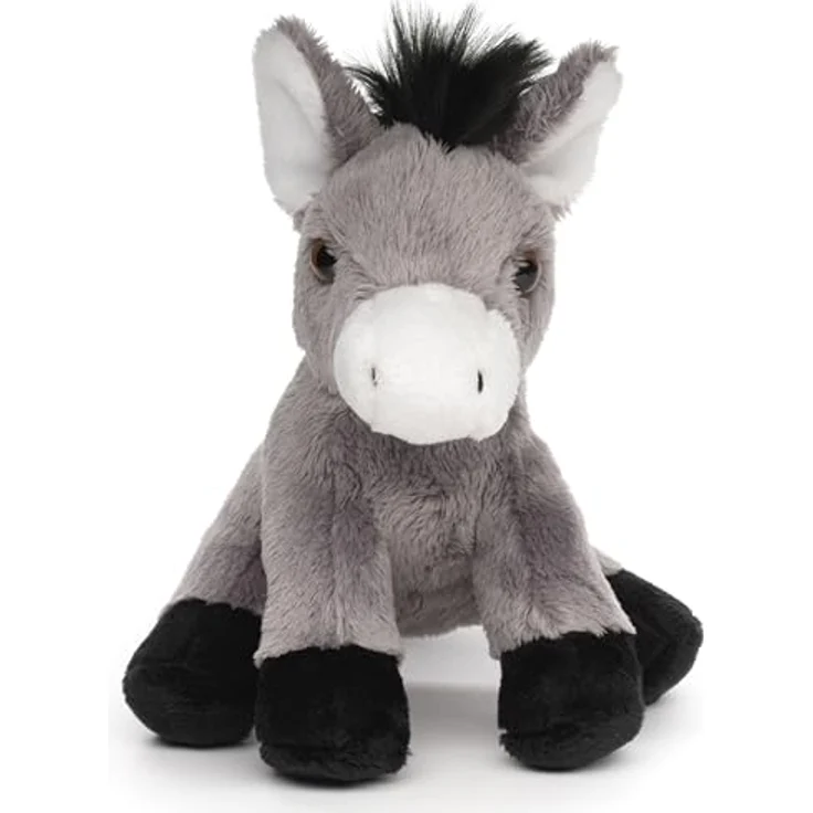 Uni-Toys Esel Plushie, sitzend, 14 cm - Lebensechtes Plüschtier mit hohem Kuschelfaktor, 100% recyceltes Füllmaterial – Bild 3