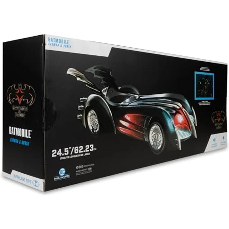McFarlane Batman & Robin DC Multiverse Fahrzeug Batmobile, 63 cm mit Licht und Sound für 7-Zoll-Figuren – Bild 10