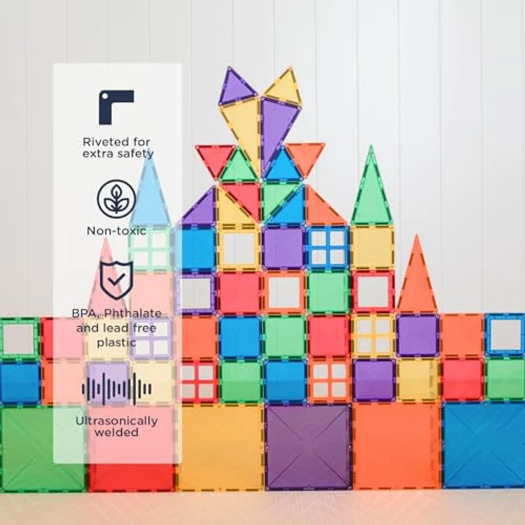 Connetix Magnetspielbausteine Rainbow Starter Pack, verstärkte Magnete pädagogisches Lernspiel, (Open Play, 60 Teile), ab 3 Jahren - Preisvergleich – Bild 3