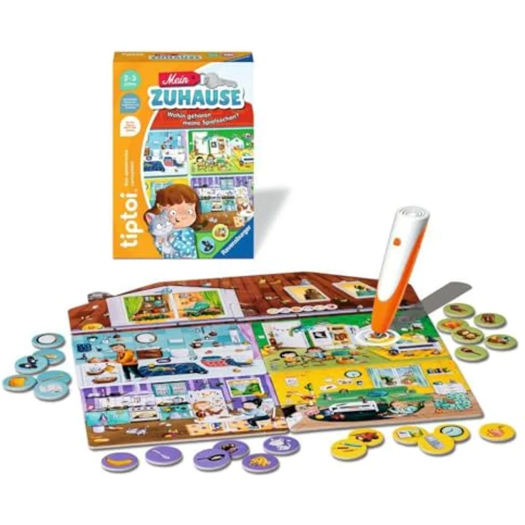 Ravensburger tiptoi® Spiel - Mein Zuhause, Entdeckungsspiel für Kinder mit interaktivem Zubehör und vertrauten Wohnumgebungen – Bild 3