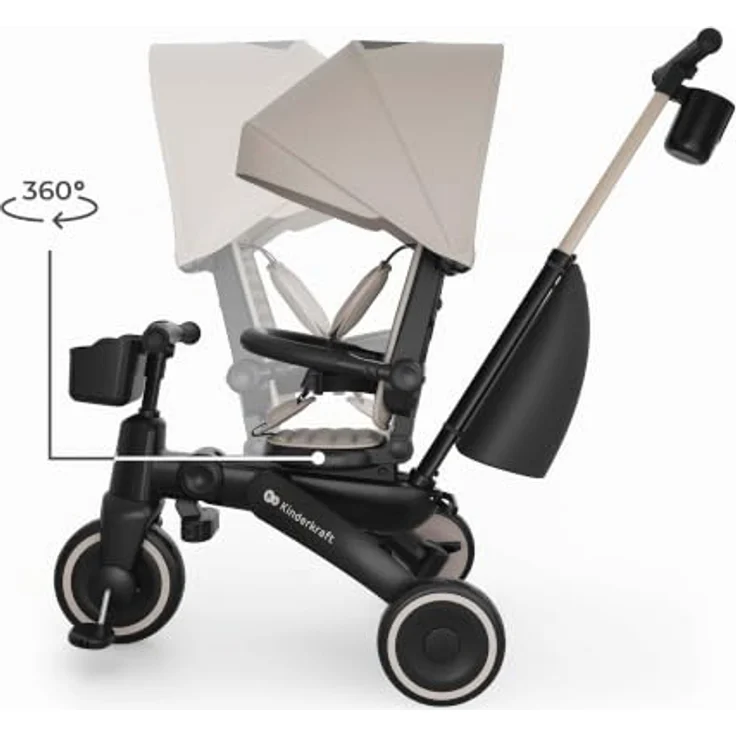 Kinderkraft Dreirad Jazz 3, 6-in-1 mit verstellbarem Sitz und wasserdichtem Sonnenschutz, geeignet von 9 Monaten bis 5 Jahren – Bild 6