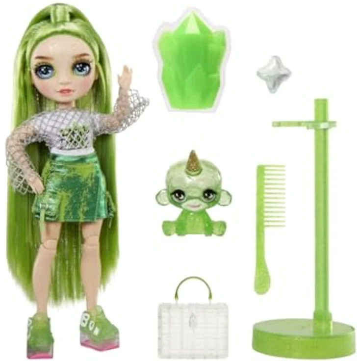 Rainbow High Anziehpuppe Classic Rainbow Fashion Doll- Jade (green), mit funkelndem, glänzendem Haustier und magischem Glitzerschleim - Preisvergleich – Bild 6