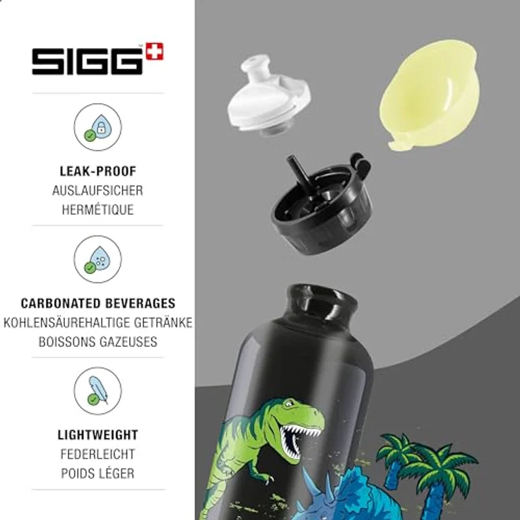 SIGG Trinkflasche Kids Bottles 0. 4 l Dinosaurier - Glow in the Dark – Bild 4