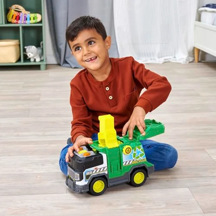 Dickie Toys Recycle Truck, Spielzeug-LKW mit Licht und Sound, 30 cm, inkl. Batterien, für Kinder ab 3 Jahren – Bild 6