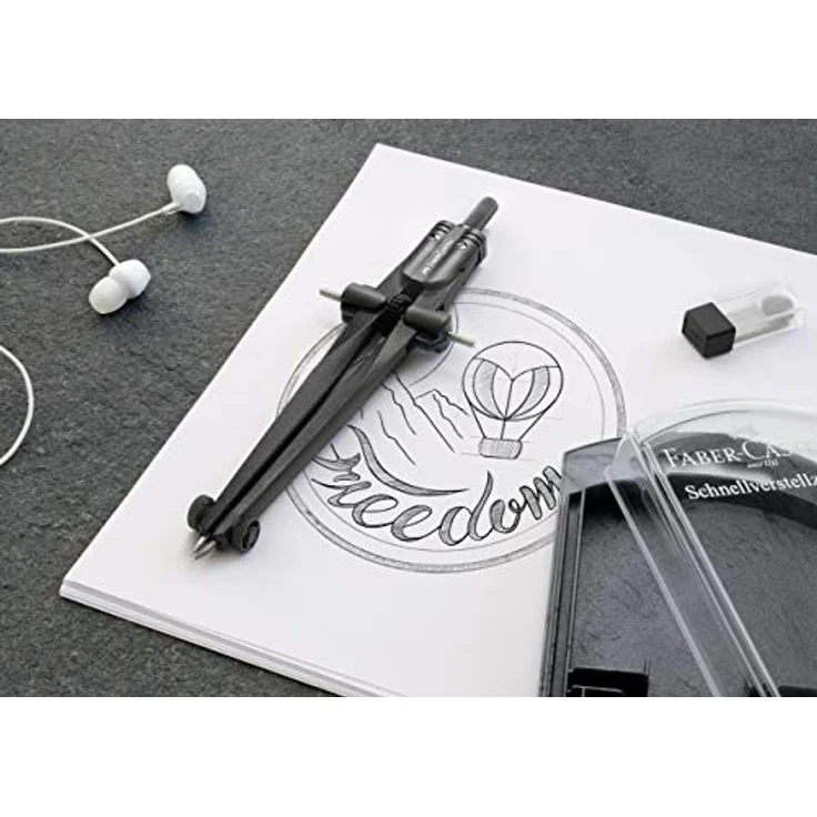 Faber-Castell 174530 - Schnellverstellzirkel Stream, Blackstone, 1 Stück – Bild 4