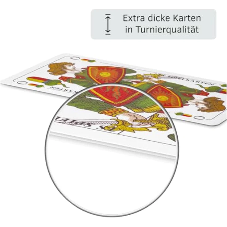 TS Spielkarten Schafkopf Karten Leinen bayrisch, abwischbar + langlebig, bayrisches Blatt Schafkopfkarten (Tarock + Binokel), Original (1x Spielkarten) – Bild 4