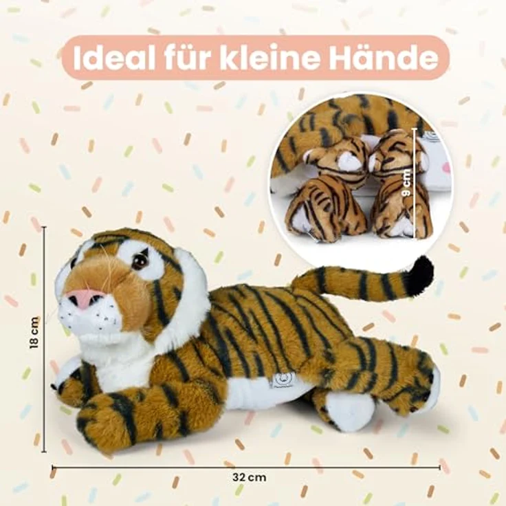 Mamanimals 2020610, Tiger Plüschtier mit Wickeltasche für Babytierchen, CE-zertifiziert, ab 0+ – Bild 2