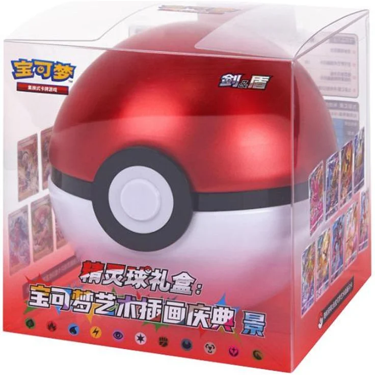 Pokémon Pokéball Art Illustration Celebration Gift Box, Sammelkarten Booster Pack, rot