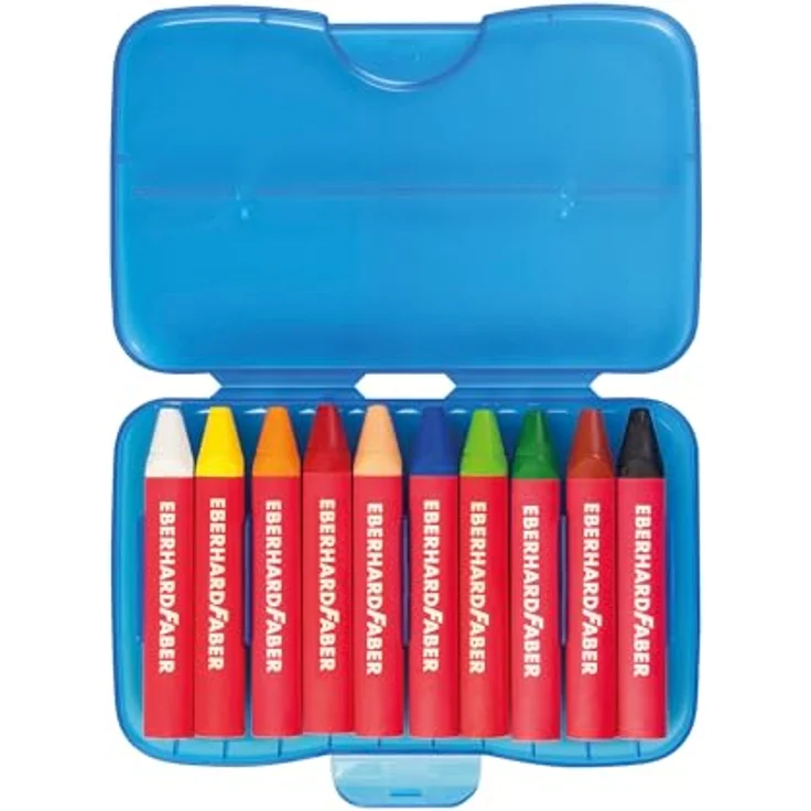 Eberhard Faber 524011 - Wachsmalkreide Colori, 10 wasserfeste Wachsmalstifte im Kunststoffetui, brillante Farben – Bild 2