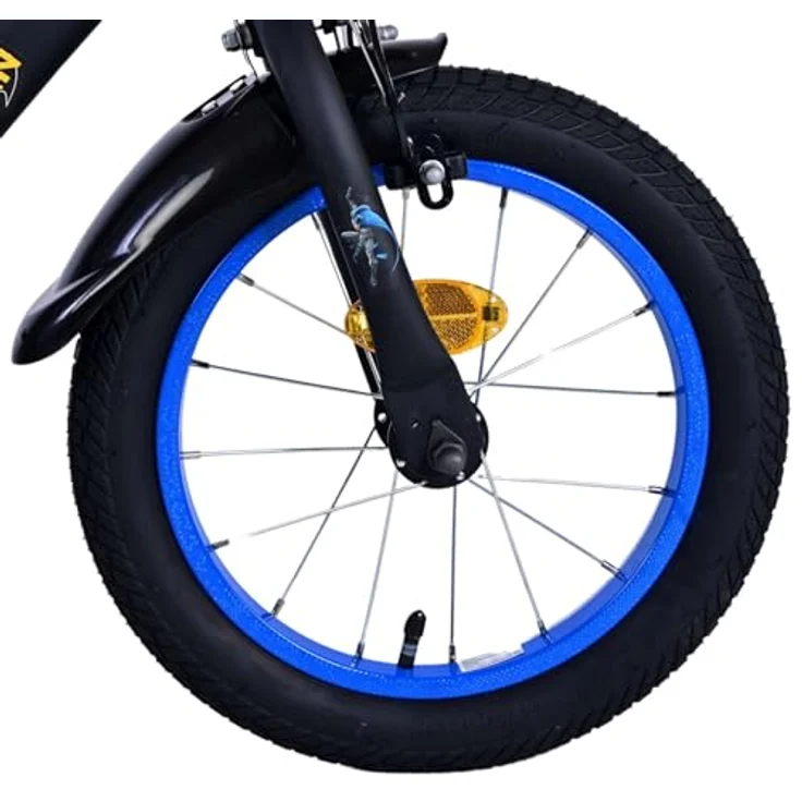 Volare Batman 14-Zoll-Kinderfahrrad schwarz - Geschlossener Kettenkasten, weicher Sattel, abnehmbare Stützräder – Bild 3