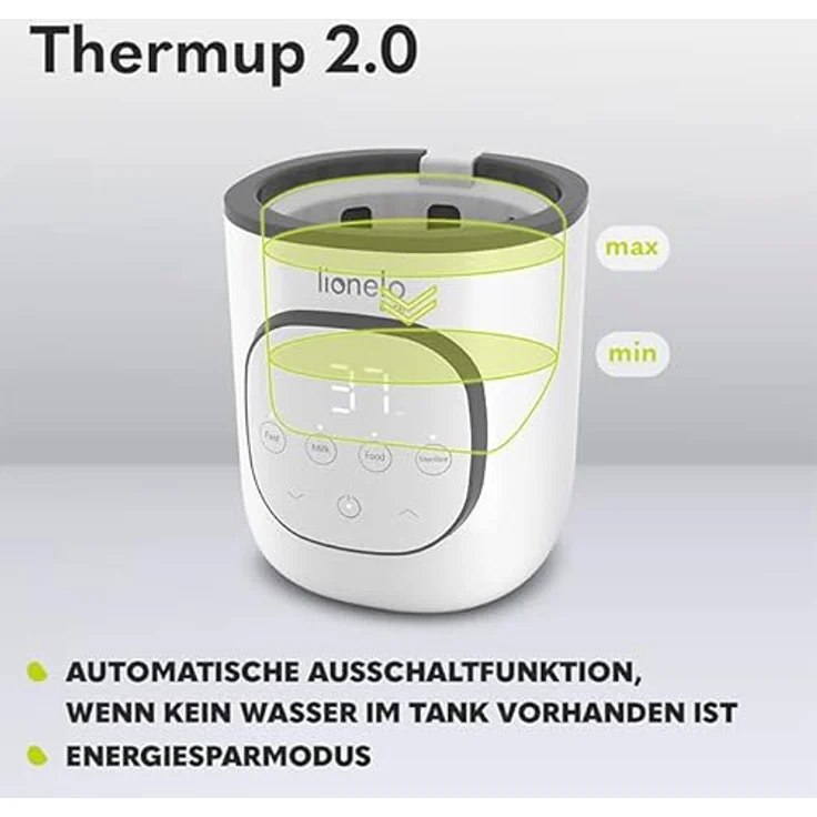 LIONELO Thermup 2. 0 Flaschenwärmer 5in1 Aufwärmen von Flüssigkeiten und Babynahrung, Sterilisation, Abtauung BPA-freier Flaschenwärmer Sicherung vor Überhitzung – Bild 5