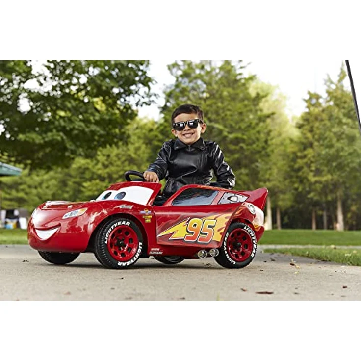 Huffy Elektro-Kinderauto Cars Lightning McQueen, 7.2V mit Scheinwerfern, Autosounds und Belastbarkeit 27 kg – Bild 2