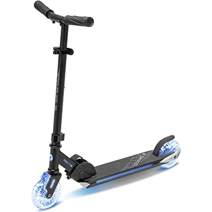 Movino Cityroller Cosmo 2, Kinderroller Schwarz mit ABEC-7 Kugellagern, max. Benutzergewicht 50 kg, höhenverstellbarer Lenker bis 81 cm – Bild 2