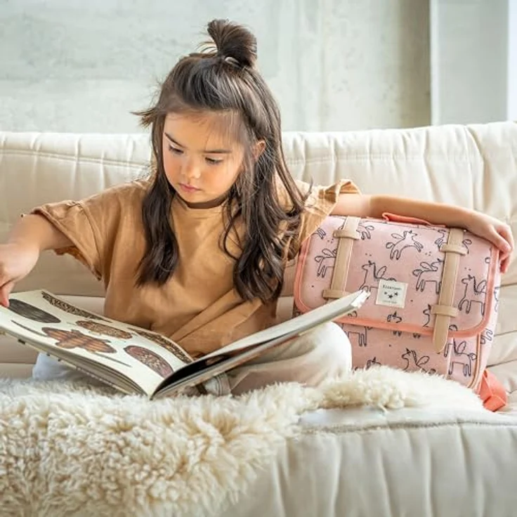 Kidzroom Schulranzen Einhorn, rosa Rucksack aus recyceltem Polyester, großes Hauptfach, verstellbare Schultergurte, 7 Liter Volumen – Bild 5