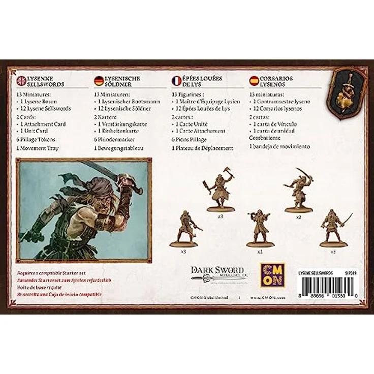 Cmon A Song of Ice & Fire - Lysene Sellswords, Erweiterung für Brettspiel mit 13 Miniaturen und Bewegungstableau – Bild 5
