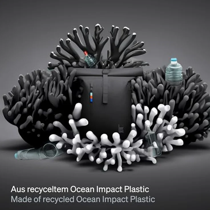 Got Bag Wanderrucksack ROLLTOP 2.0, Ergonomischer Rucksack mit bis zu 31 l Volumen, herausnehmbarer Laptopsleeve, magnetischem Rolltop-Verschluss, schwarz – Bild 2