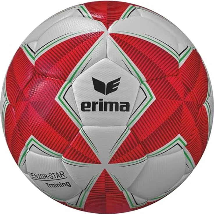 Erima SENZOR-Star Training 2.0 Fußball, langlebiger Trainingsball mit weichem Ballkontakt und perfekter Flugeigenschaft, rot, Größe 3