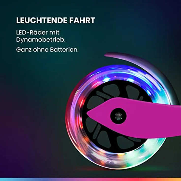 Fun Pro ONE Roller, der Sichere Premium Roller für Kinder ab 3 Jahren, LED Räder, faltbar, 3 Jahre Garantie, in bunten Farben – Bild 3