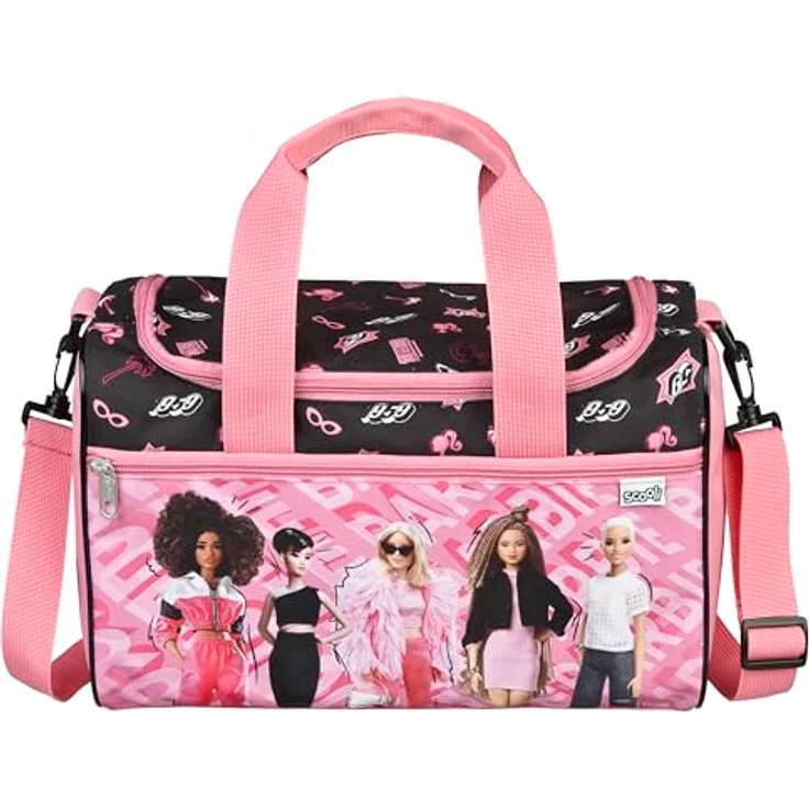 Scooli Sporttasche Barbie, Kindersporttasche mit geräumigem Hauptfach und abnehmbarem Schultergurt, pink – Bild 2