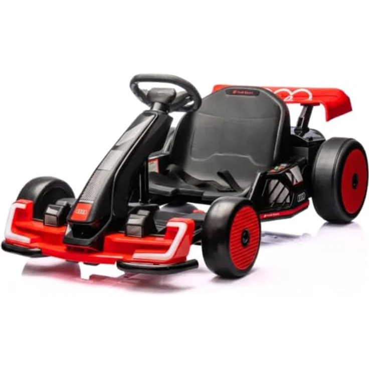 Vrooomy Audi Kinder Elektro GoKart 24V, mit Driftfunktion, Bluetooth, verstellbarem Sitz und EVA-Reifen, rot – Bild 1