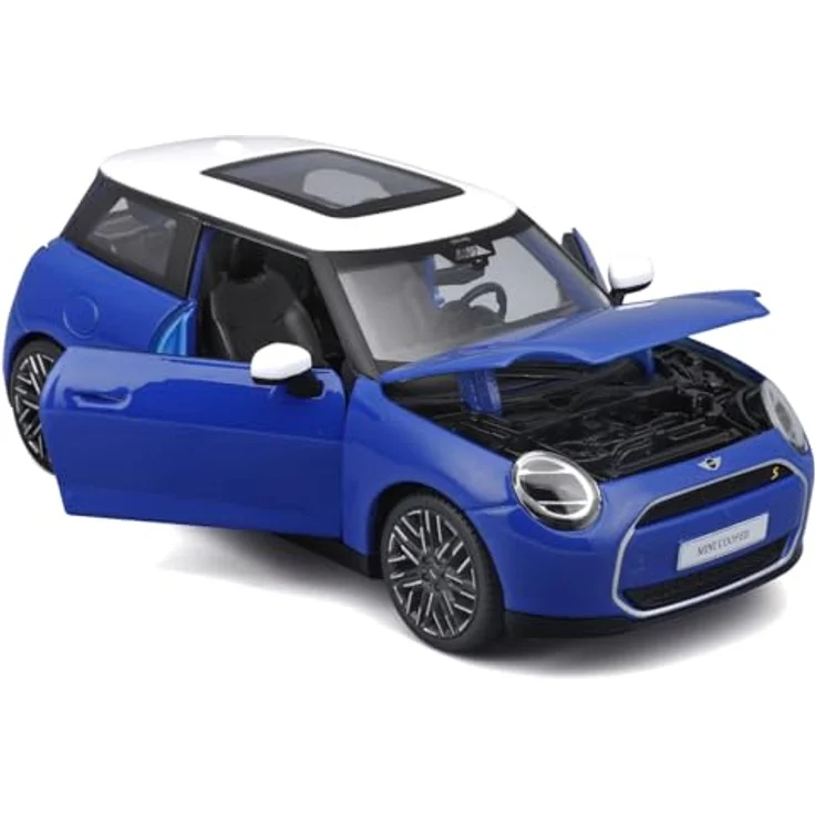 Maisto Mini Cooper SE 2024, 1/24 Modellfahrzeug in Blau, detailgetreue Nachbildung mit Öffnungsfunktionen – Bild 2