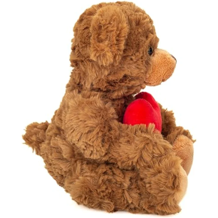 Teddy Hermann 91330 Teddy mit Herz, braun, Kuscheltier aus Plüsch, 20 cm, sicher für Kinder ab 0 Monaten, waschbar 30 Grad – Bild 2