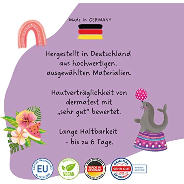 Papierdrachen 100 Metallic-Tattoos, hautfreundliche Kindertattoos Einhorn und Regenbogen, vegan, in Deutschland hergestellt, 6 Bögen Silber – Bild 3