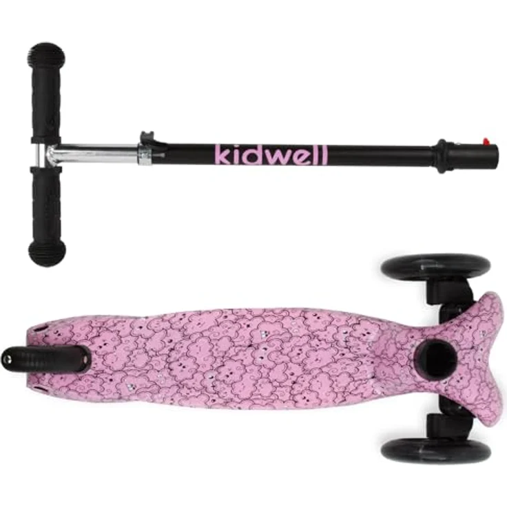 COIL Dreiradscooter, Kinderroller, Tretroller, Dreirad-Balance-Roller, Cityroller, ABEC-7-Lager, 3-stufige Lenkradverstellung, LED-Räder, Clouds – Bild 5